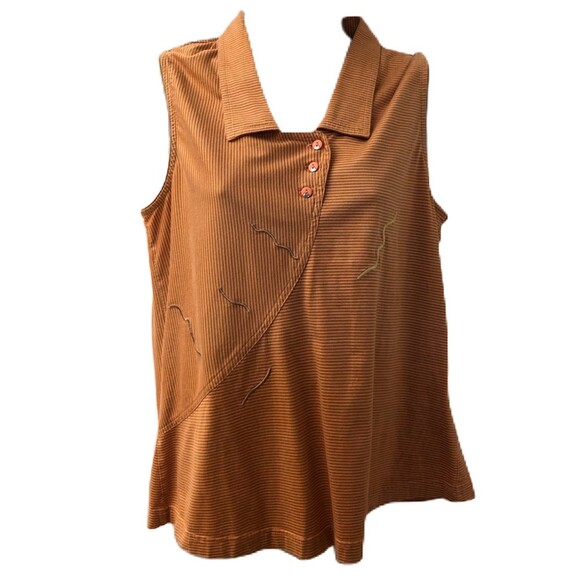Vintage JAMIE SADOCK Set of 2 Women's Golf Tops Sleeveless Orange Medium - Picture 8 of 11
